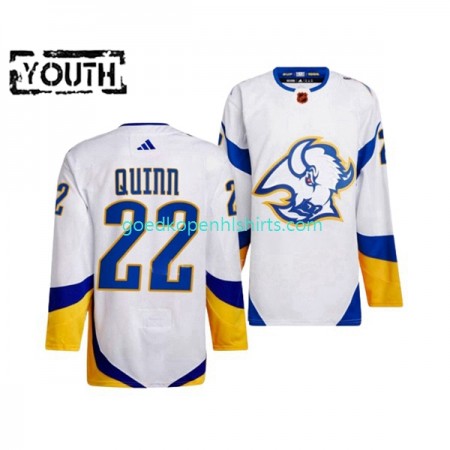 Buffalo Sabres JACK QUINN 22 Adidas 2022-2023 Reverse Retro Wit Authentic Shirt - Kinderen
